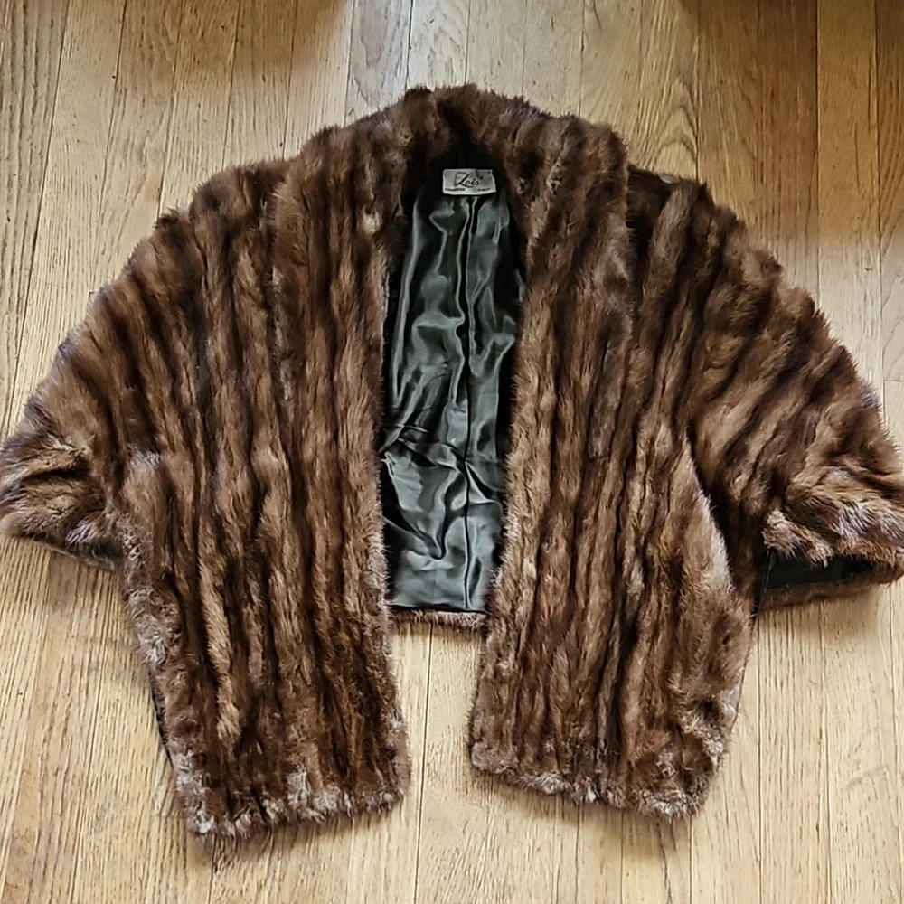 Vintage real mink shawl wrap L/XL